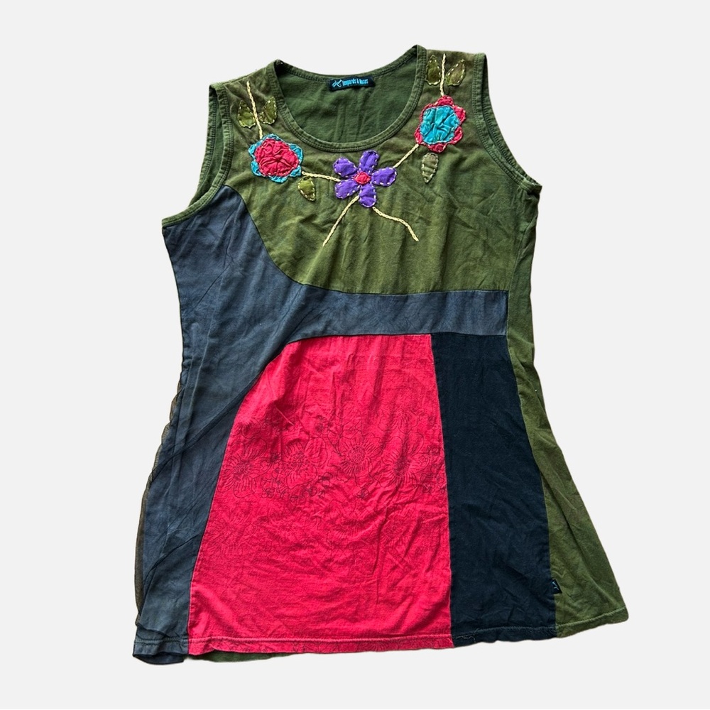 Colorful Patchwork Sleeveless Dress